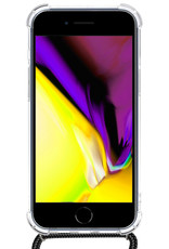 BASEY. Hoes Geschikt voor iPhone 8 Hoesje Shock Proof Case Met Koord Shock Hoes Met Koord - Hoesje Geschikt voor iPhone 8 Hoes Cover Met Koord - Transparant