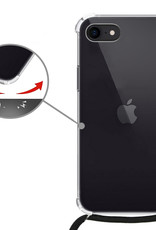 Nomfy Hoesje Geschikt voor iPhone 7 Hoesje Shock Proof Transparant Met Telefoonketting Case Shock Koord - Hoesje Geschikt voor iPhone 7 Shock Proof Case Met Koord - Transparant