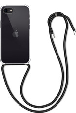 BASEY. Hoes Geschikt voor iPhone 7 Hoesje Shock Proof Case Met Koord Shock Hoes Met Koord - Hoesje Geschikt voor iPhone 7 Hoes Cover Met Koord - Transparant