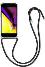 BASEY. Hoes Geschikt voor iPhone 7 Hoesje Shock Proof Case Met Koord Shock Hoes Met Koord - Hoesje Geschikt voor iPhone 7 Hoes Cover Met Koord - Transparant