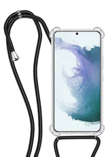 NoXx Hoes Geschikt voor Samsung S22 Ultra Hoesje Transparant Met Telefoonkoord Cover Shock Proof Case Koord Hoes