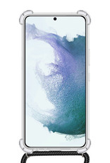 NoXx Hoes Geschikt voor Samsung S22 Ultra Hoesje Transparant Met Telefoonkoord Cover Shock Proof Case Koord Hoes