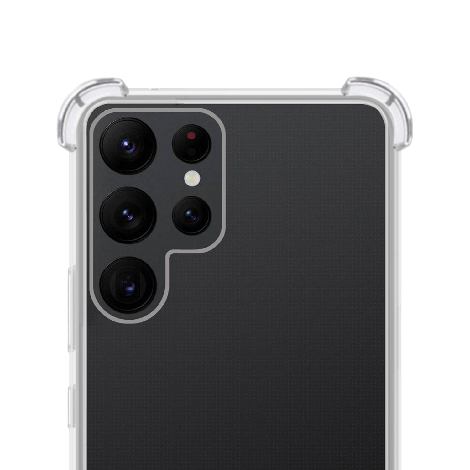 NoXx Hoes Geschikt voor Samsung S22 Ultra Hoesje Transparant Met Telefoonkoord Cover Shock Proof Case Koord Hoes