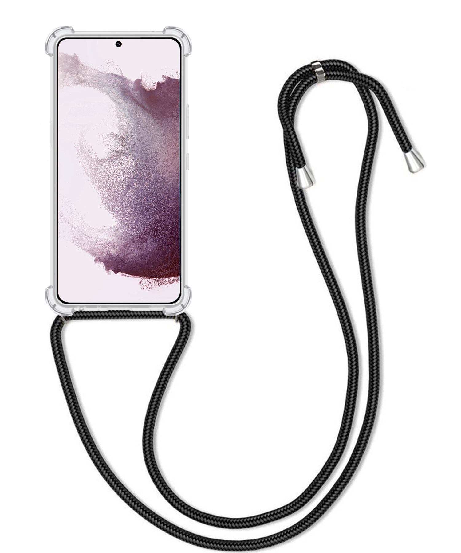 BASEY. Hoes Geschikt voor Samsung S22 Ultra Hoesje Shock Proof Case Met Koord Shock Hoes Met Koord - Hoesje Geschikt voor Samsung Galaxy S22 Ultra Hoes Cover Met Koord - Transparant