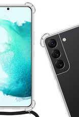 Nomfy Hoesje Geschikt voor Samsung S22 Plus Hoesje Shock Proof Transparant Met Telefoonketting Case Shock Koord - Hoesje Geschikt voor Samsung Galaxy S22 Plus Shock Proof Case Met Koord - Transparant