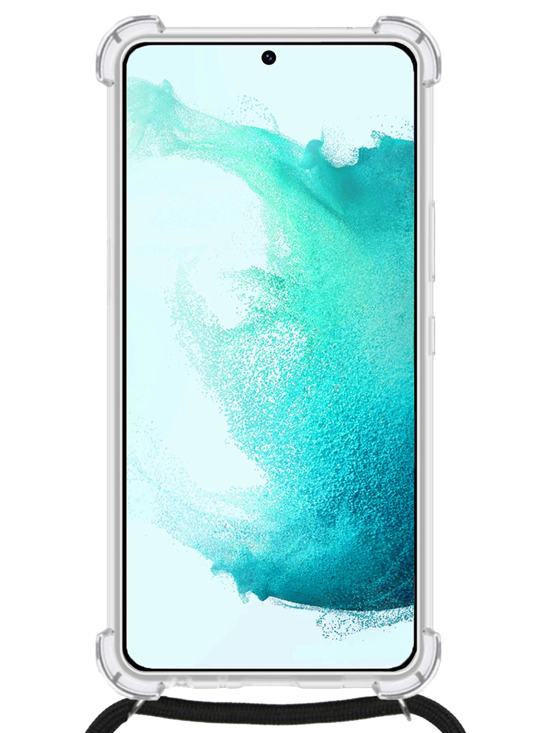 Nomfy Hoesje Geschikt voor Samsung S22 Plus Hoesje Shock Proof Transparant Met Telefoonketting Case Shock Koord - Hoesje Geschikt voor Samsung Galaxy S22 Plus Shock Proof Case Met Koord - Transparant