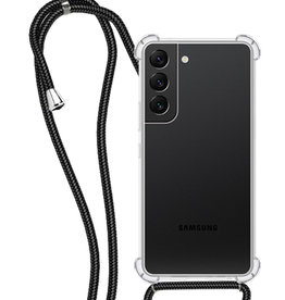 NoXx NoXx Samsung Galaxy S22 Plus Hoesje Transparant Shockproof Met Zwart Koord