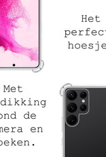 BASEY. Hoes Geschikt voor Samsung S22 Plus Hoesje Shock Proof Case Met Koord Shock Hoes Met Koord - Hoesje Geschikt voor Samsung Galaxy S22 Plus Hoes Cover Met Koord - Transparant