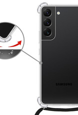 Nomfy Hoesje Geschikt voor Samsung S22 Hoesje Shock Proof Transparant Met Telefoonketting Case Shock Koord - Hoesje Geschikt voor Samsung Galaxy S22 Shock Proof Case Met Koord - Transparant