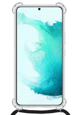 Nomfy Hoesje Geschikt voor Samsung S22 Hoesje Shock Proof Transparant Met Telefoonketting Case Shock Koord - Hoesje Geschikt voor Samsung Galaxy S22 Shock Proof Case Met Koord - Transparant