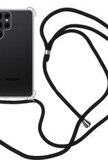 Nomfy Hoesje Geschikt voor Samsung S21 Ultra Hoesje Shock Proof Transparant Met Telefoonketting Case Shock Koord - Hoesje Geschikt voor Samsung Galaxy S21 Ultra Shock Proof Case Met Koord - Transparant