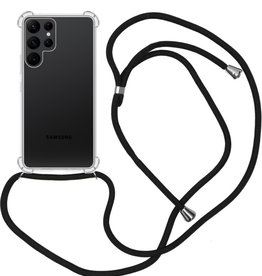 Nomfy Nomfy Samsung Galaxy S21 Ultra Hoesje Transparant Shockproof Met Zwart Koord