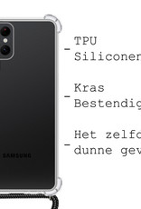 BASEY. Hoes Geschikt voor Samsung S21 Ultra Hoesje Shock Proof Case Met Koord Shock Hoes Met Koord - Hoesje Geschikt voor Samsung Galaxy S21 Ultra Hoes Cover Met Koord - Transparant