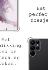 BASEY. Hoes Geschikt voor Samsung S21 Ultra Hoesje Shock Proof Case Met Koord Shock Hoes Met Koord - Hoesje Geschikt voor Samsung Galaxy S21 Ultra Hoes Cover Met Koord - Transparant