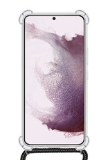 BASEY. Hoes Geschikt voor Samsung S21 Ultra Hoesje Shock Proof Case Met Koord Shock Hoes Met Koord - Hoesje Geschikt voor Samsung Galaxy S21 Ultra Hoes Cover Met Koord - Transparant