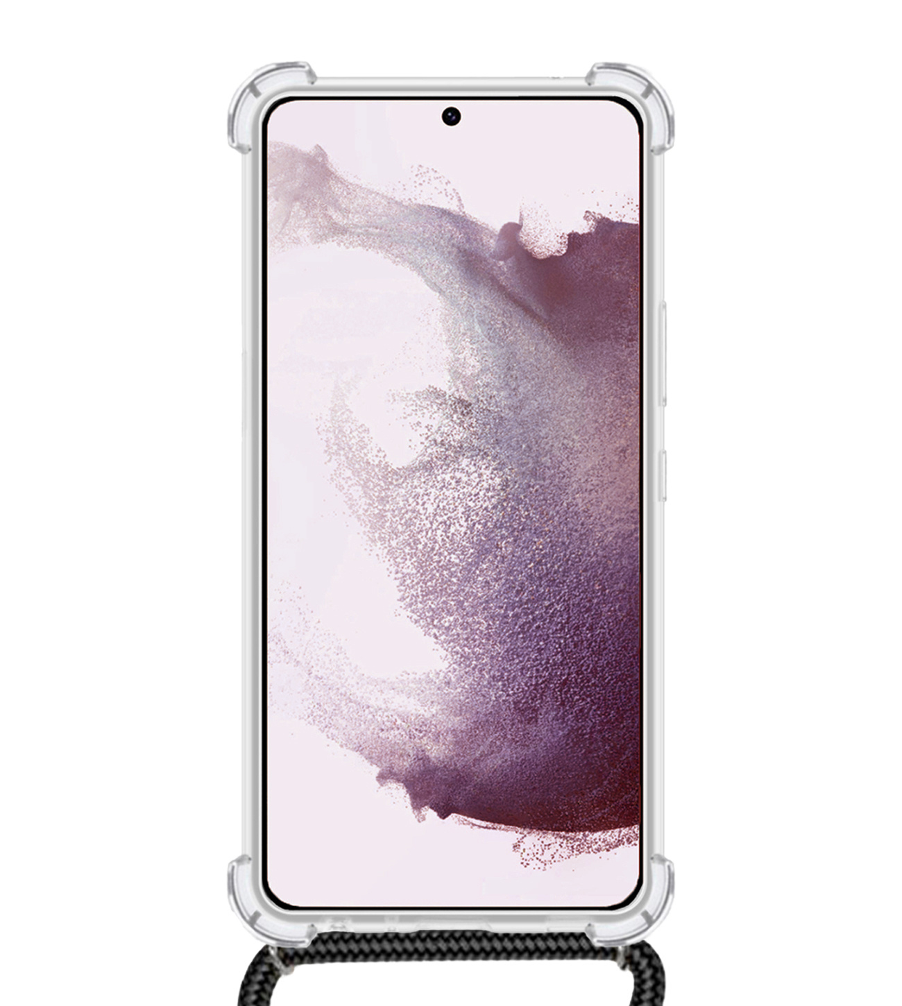 BASEY. Hoes Geschikt voor Samsung S21 Ultra Hoesje Shock Proof Case Met Koord Shock Hoes Met Koord - Hoesje Geschikt voor Samsung Galaxy S21 Ultra Hoes Cover Met Koord - Transparant