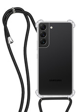 NoXx Hoes Geschikt voor Samsung S21 FE Hoesje Transparant Met Telefoonkoord Cover Shock Proof Case Koord Hoes
