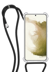 NoXx Hoes Geschikt voor Samsung S21 FE Hoesje Transparant Met Telefoonkoord Cover Shock Proof Case Koord Hoes