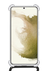 NoXx Hoes Geschikt voor Samsung S21 FE Hoesje Transparant Met Telefoonkoord Cover Shock Proof Case Koord Hoes