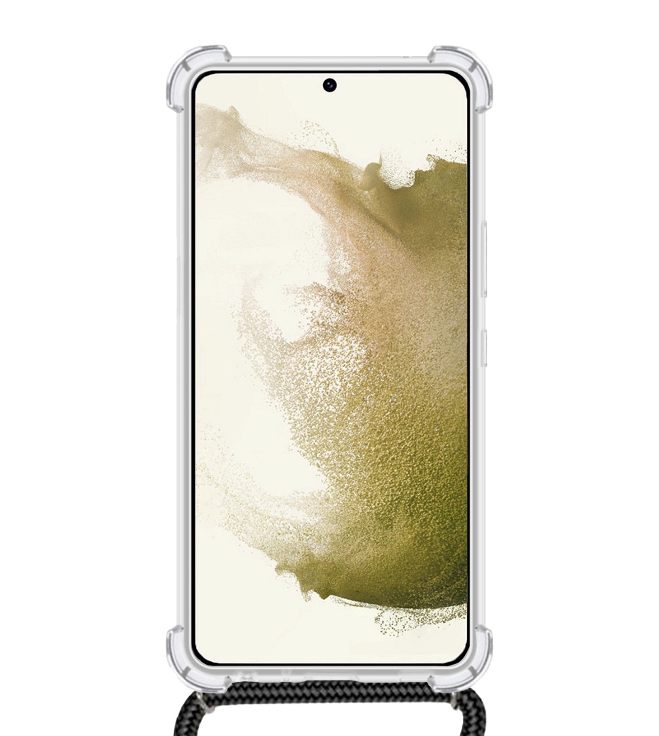 NoXx Hoes Geschikt voor Samsung S21 FE Hoesje Transparant Met Telefoonkoord Cover Shock Proof Case Koord Hoes