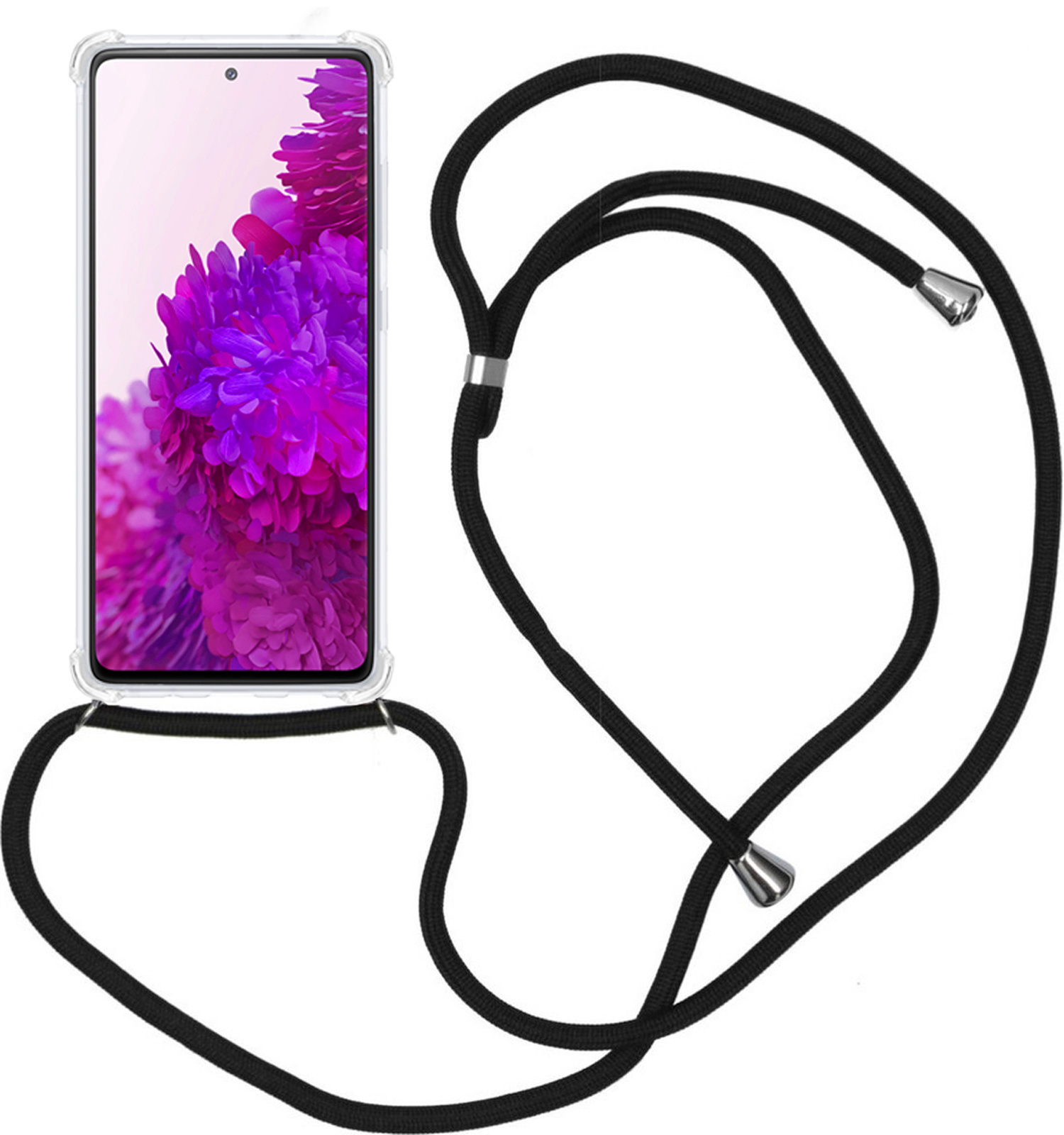 Nomfy Hoesje Geschikt voor Samsung S20 FE Hoesje Shock Proof Transparant Met Telefoonketting Case Shock Koord - Hoesje Geschikt voor Samsung Galaxy S20 FE Shock Proof Case Met Koord - Transparant