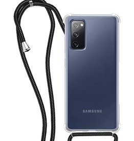 NoXx Samsung Galaxy S20FE Hoesje Transparant Shockproof Met Zwart Koord