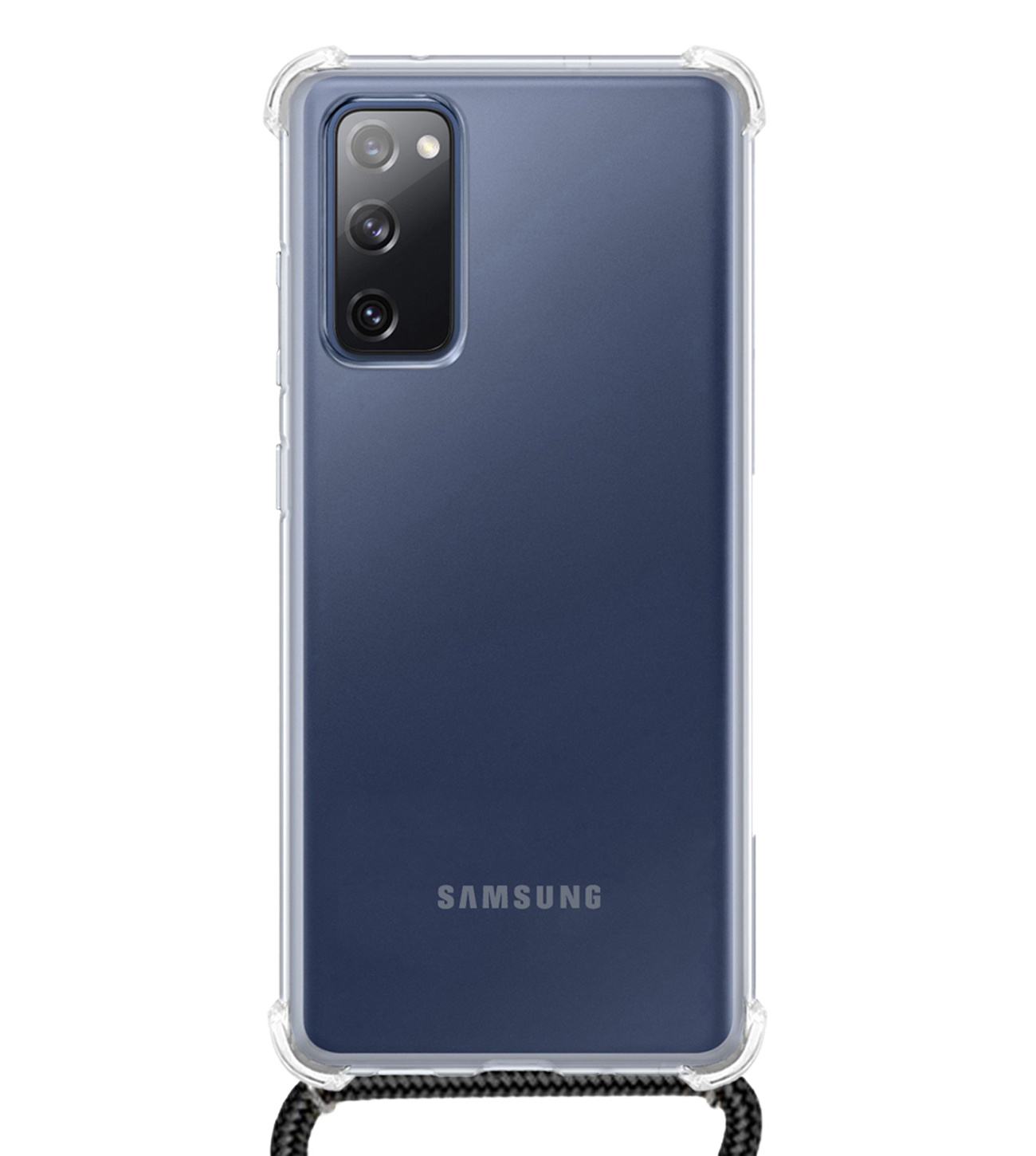 NoXx Hoes Geschikt voor Samsung S20 FE Hoesje Transparant Met Telefoonkoord Cover Shock Proof Case Koord Hoes