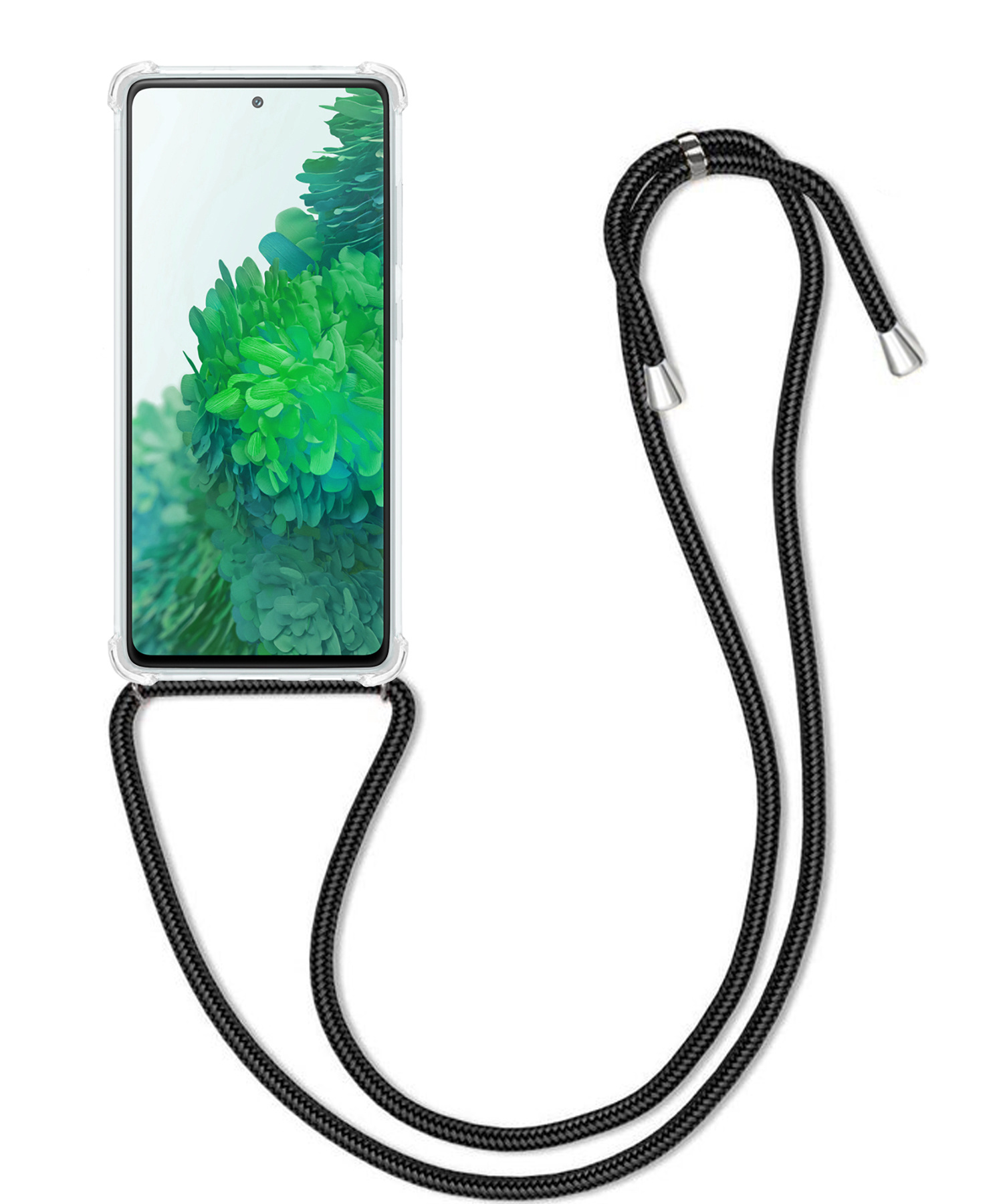 BASEY. Hoes Geschikt voor Samsung S20 FE Hoesje Shock Proof Case Met Koord Shock Hoes Met Koord - Hoesje Geschikt voor Samsung Galaxy S20 FE Hoes Cover Met Koord - Transparant