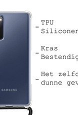 BASEY. Hoes Geschikt voor Samsung S20 FE Hoesje Shock Proof Case Met Koord Shock Hoes Met Koord - Hoesje Geschikt voor Samsung Galaxy S20 FE Hoes Cover Met Koord - Transparant