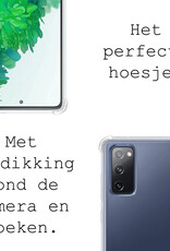 BASEY. Hoes Geschikt voor Samsung S20 FE Hoesje Shock Proof Case Met Koord Shock Hoes Met Koord - Hoesje Geschikt voor Samsung Galaxy S20 FE Hoes Cover Met Koord - Transparant
