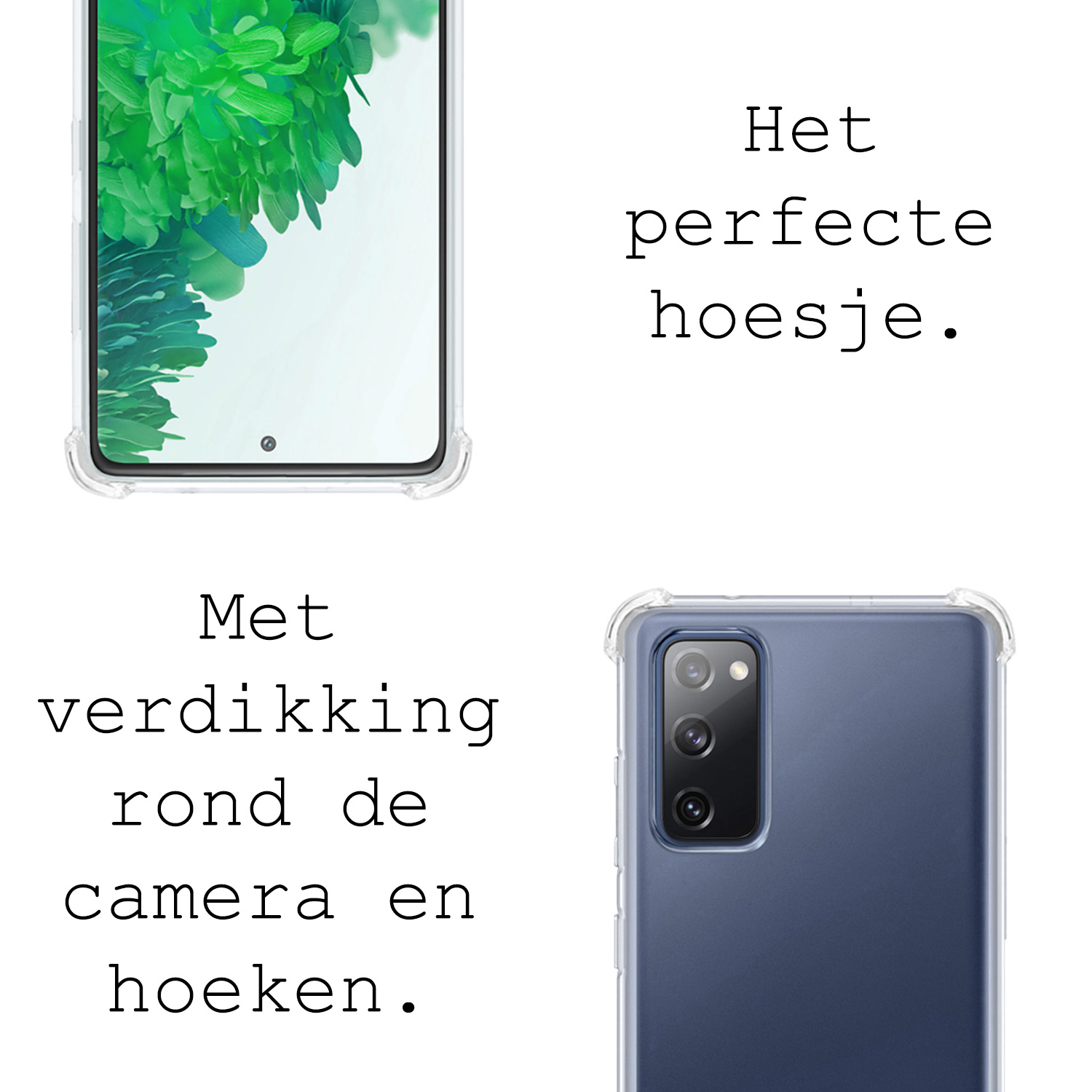 BASEY. Hoes Geschikt voor Samsung S20 FE Hoesje Shock Proof Case Met Koord Shock Hoes Met Koord - Hoesje Geschikt voor Samsung Galaxy S20 FE Hoes Cover Met Koord - Transparant