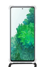 BASEY. Hoes Geschikt voor Samsung S20 FE Hoesje Shock Proof Case Met Koord Shock Hoes Met Koord - Hoesje Geschikt voor Samsung Galaxy S20 FE Hoes Cover Met Koord - Transparant