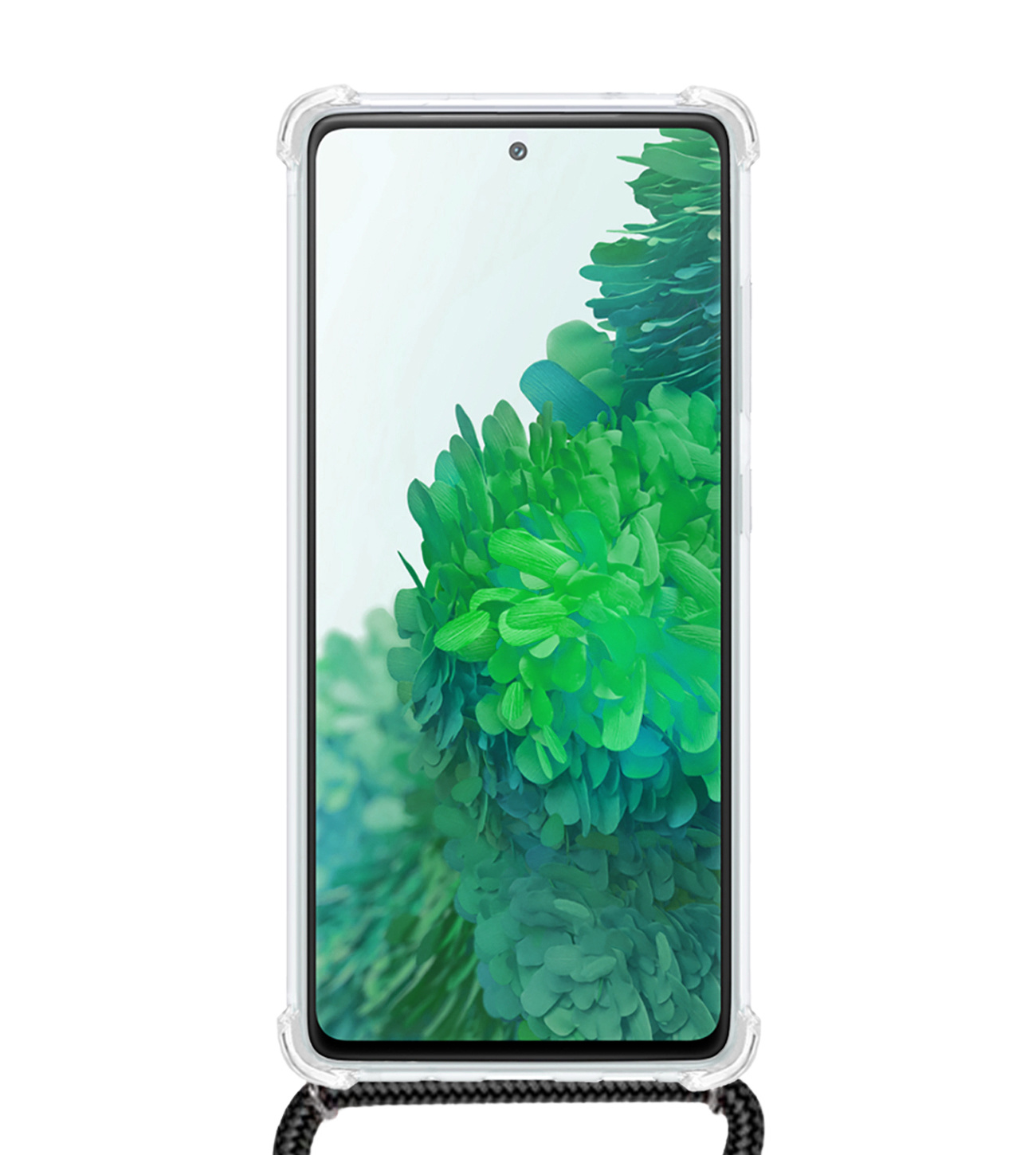 BASEY. Hoes Geschikt voor Samsung S20 FE Hoesje Shock Proof Case Met Koord Shock Hoes Met Koord - Hoesje Geschikt voor Samsung Galaxy S20 FE Hoes Cover Met Koord - Transparant