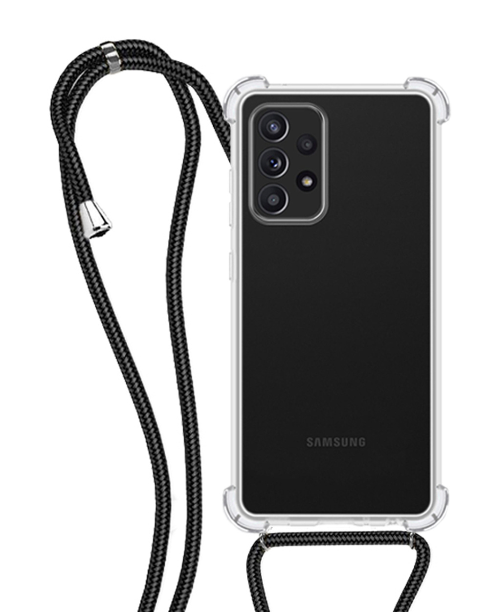 NoXx Samsung Galaxy A73 Hoesje Met Koord Cover Shock Proof Case Hoes - Transparant