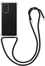 BASEY. Hoes Geschikt voor Samsung A72 Hoesje Shock Proof Case Met Koord Shock Hoes Met Koord - Hoesje Geschikt voor Samsung Galaxy A72 Hoes Cover Met Koord - Transparant