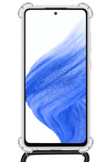 NoXx Hoes Geschikt voor Samsung A53 Hoesje Transparant Met Telefoonkoord Cover Shock Proof Case Koord Hoes