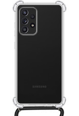 NoXx Hoes Geschikt voor Samsung A53 Hoesje Transparant Met Telefoonkoord Cover Shock Proof Case Koord Hoes