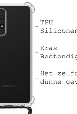 BASEY. Hoes Geschikt voor Samsung A53 Hoesje Shock Proof Case Met Koord Shock Hoes Met Koord - Hoesje Geschikt voor Samsung Galaxy A53 Hoes Cover Met Koord - Transparant