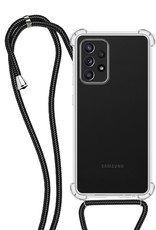 NoXx Hoes Geschikt voor Samsung A52s Hoesje Transparant Met Telefoonkoord Cover Shock Proof Case Koord Hoes