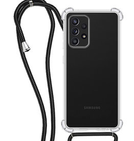 NoXx Samsung Galaxy A52s Hoesje Transparant Shockproof Met Zwart Koord