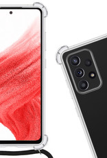 Nomfy Hoesje Geschikt voor Samsung A52 Hoesje Shock Proof Transparant Met Telefoonketting Case Shock Koord - Hoesje Geschikt voor Samsung Galaxy A52 Shock Proof Case Met Koord - Transparant
