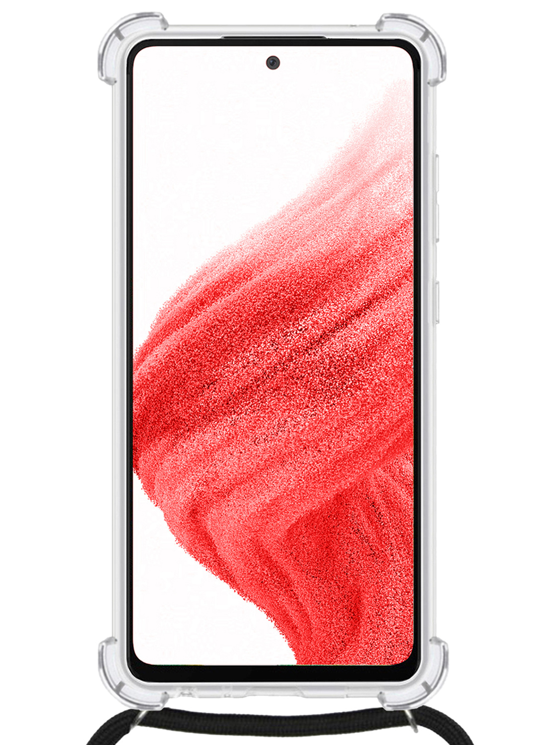 Nomfy Hoesje Geschikt voor Samsung A52 Hoesje Shock Proof Transparant Met Telefoonketting Case Shock Koord - Hoesje Geschikt voor Samsung Galaxy A52 Shock Proof Case Met Koord - Transparant
