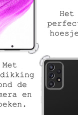 BASEY. Hoes Geschikt voor Samsung A52 Hoesje Shock Proof Case Met Koord Shock Hoes Met Koord - Hoesje Geschikt voor Samsung Galaxy A52 Hoes Cover Met Koord - Transparant