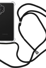 Nomfy Hoesje Geschikt voor Samsung A32 5G Hoesje Shock Proof Transparant Met Telefoonketting Case Shock Koord - Hoesje Geschikt voor Samsung Galaxy A32 5G Shock Proof Case Met Koord - Transparant