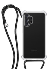 NoXx Hoes Geschikt voor Samsung A32 5G Hoesje Transparant Met Telefoonkoord Cover Shock Proof Case Koord Hoes