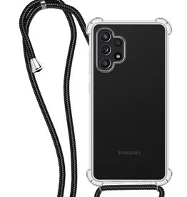 NoXx NoXx Samsung Galaxy A32 5G Hoesje Transparant Shockproof Met Zwart Koord