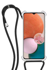 NoXx Hoes Geschikt voor Samsung A32 5G Hoesje Transparant Met Telefoonkoord Cover Shock Proof Case Koord Hoes
