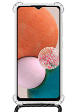 NoXx Hoes Geschikt voor Samsung A32 5G Hoesje Transparant Met Telefoonkoord Cover Shock Proof Case Koord Hoes