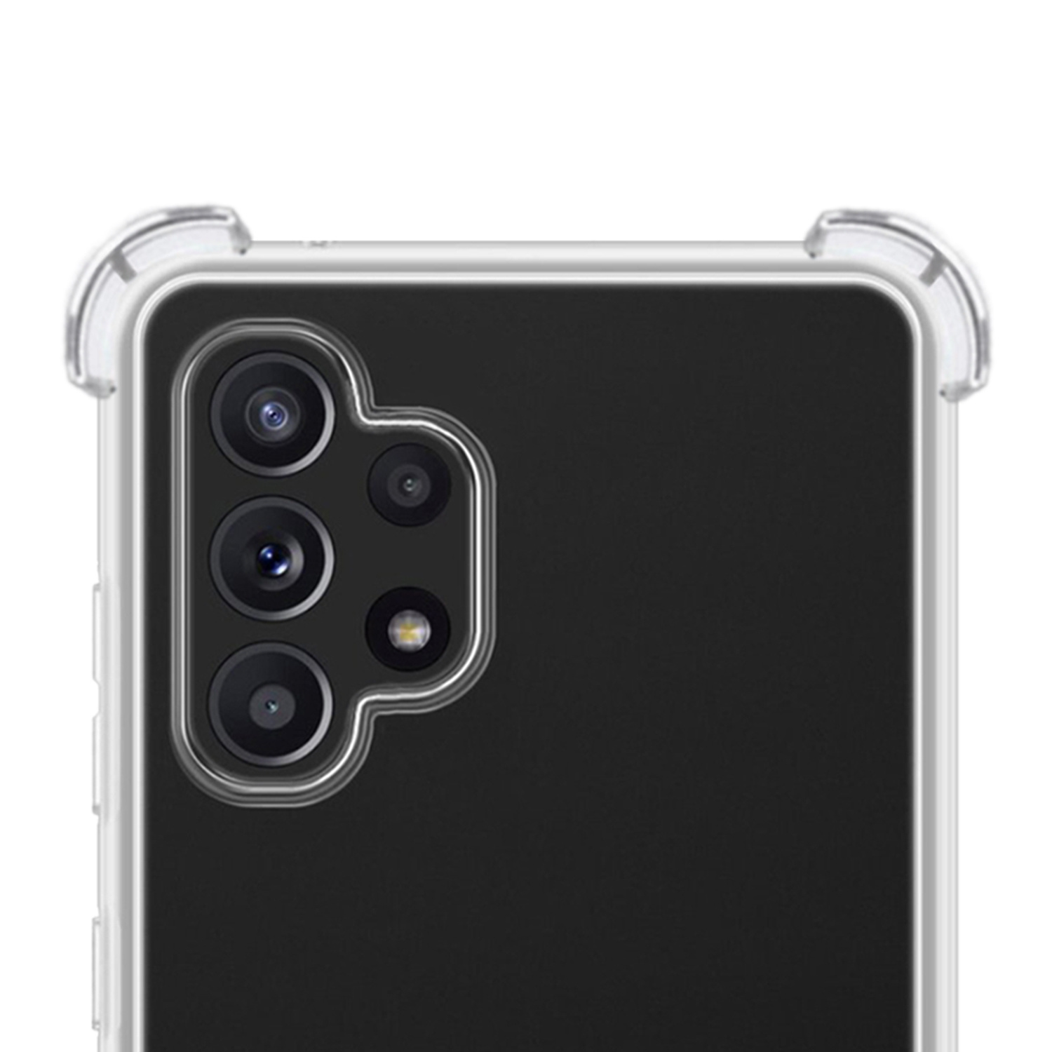 NoXx Hoes Geschikt voor Samsung A32 5G Hoesje Transparant Met Telefoonkoord Cover Shock Proof Case Koord Hoes
