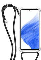 NoXx Hoes Geschikt voor Samsung A23 Hoesje Transparant Met Telefoonkoord Cover Shock Proof Case Koord Hoes